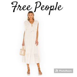 FREE PEOPLE In The Mood For This Midi Dress in Ivory OS
